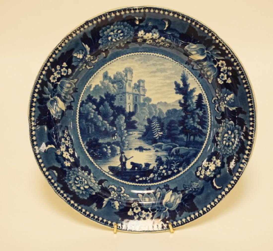 ADAMS HISTORICAL BLUE TRANSFERWARE PLATE. *BAMBOROUGH (1 of 4)