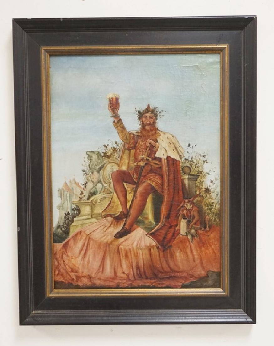 OIL PAINTING ON CANVAS DEPICTING KING GAMBRINUS THE (1 of 3)