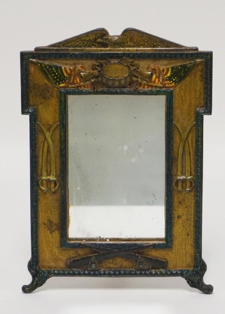 CAST IRON PHOTO FRAME WITH AMERICAN FLAGS, CANNONS, (1 of 4)