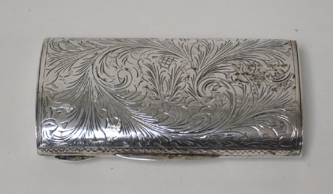 STERLING SILVER BOX WITH A HAND CHASED FOLIATE (1 of 3)