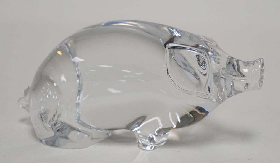 ORREFORS CRYSTAL FIGURE OF A PIG. 6 1/4 INCHES LONG.: ORREFORS CRYSTAL FIGURE OF A PIG. 6 1/4 INCHES LONG.