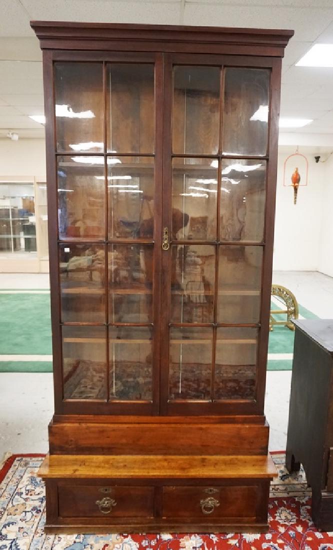 ANTIQUE WALNUT BOOKCASE WITH 16 ORIGINAL INDIVIDUAL (1 of 3)