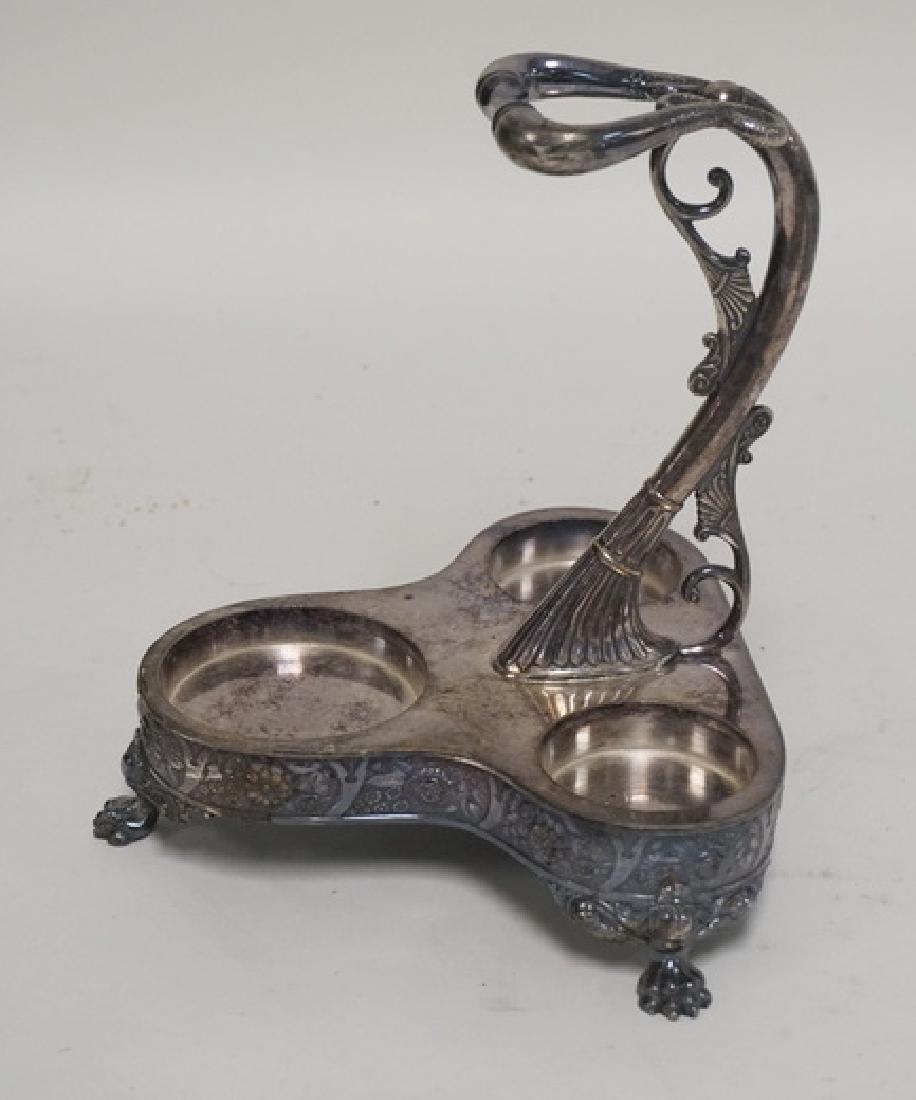 WILCOX SILVER PLATED CONDIMENT HOLDER. 8 INCHES HIGH. (1 of 3)