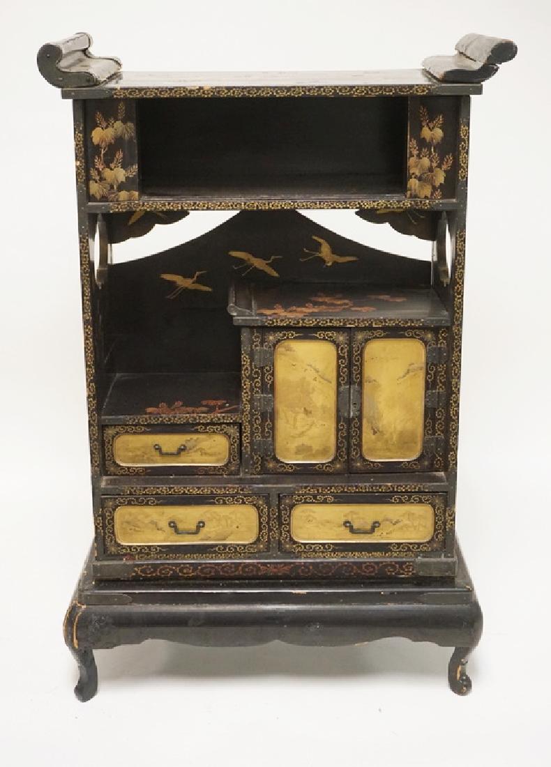 JAPANNED & CHINOISERIE DECORATED ASIAN DIMINUTIVE (1 of 5)