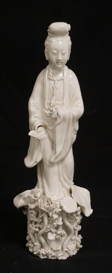 BLANC DE CHINE ASIAN PORCELAIN FIGURE MEASURING 11 3/4 (1 of 1)