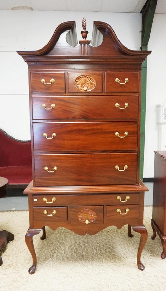 BENCH MADE MAHOGANY HIGHBOY WITH SHELL CARVINGS, (1 of 1)