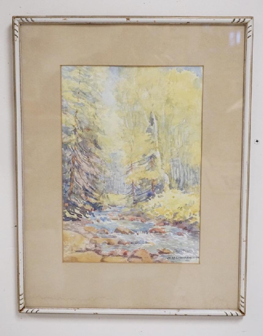 JOSEPH A.F. EVERETT. WATERCOLOR PAINTING OF A WOODED (1 of 3)