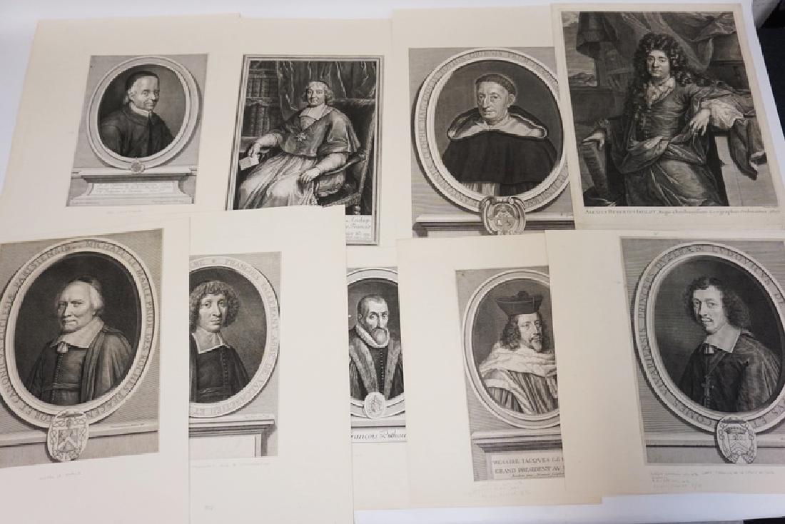 GROUP OF 10 ANTIQUE PORTRAIT ENGRAVINGS. LARGEST (1 of 6)