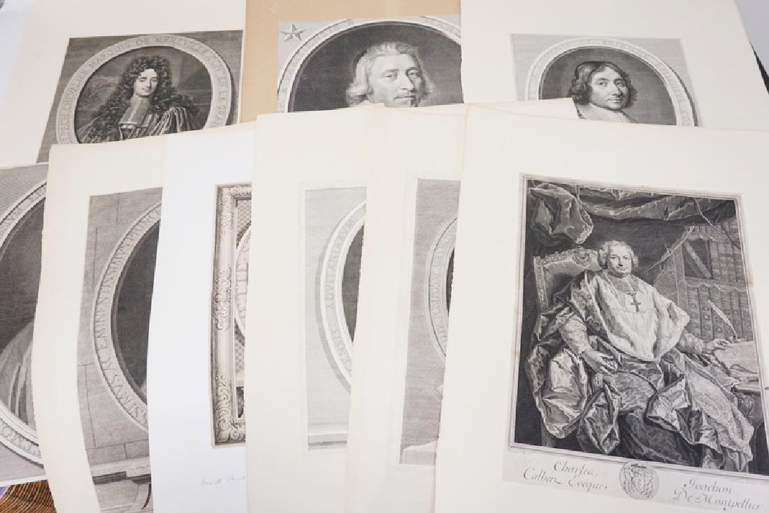 LOT OF 9 VERY LARGE ANTIQUE PORTRAIT ENGRAVINGS. (1 of 10)