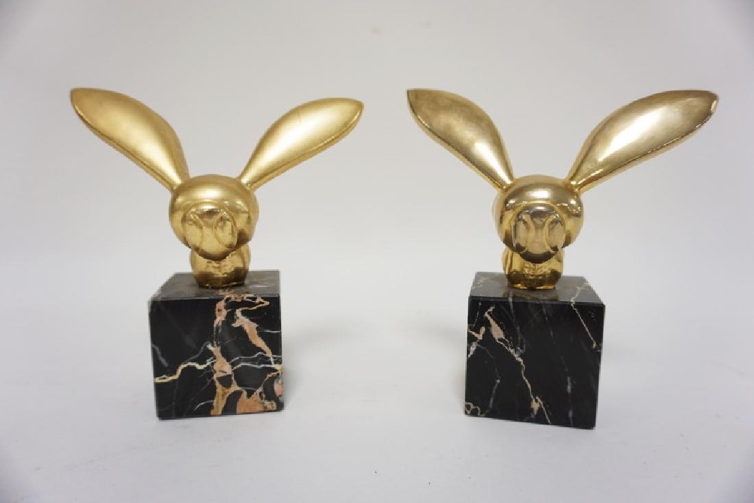 PAIR OF G. LACHAISE BRASS BUMBLEBEES ON BLACK MARBLE (1 of 3)
