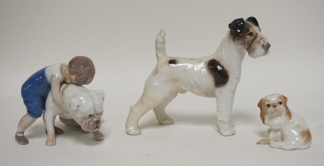 GROUP OF 3 B&G, DENMARK PORCELAIN FIGURES- 2 DOGS AND A (1 of 3)