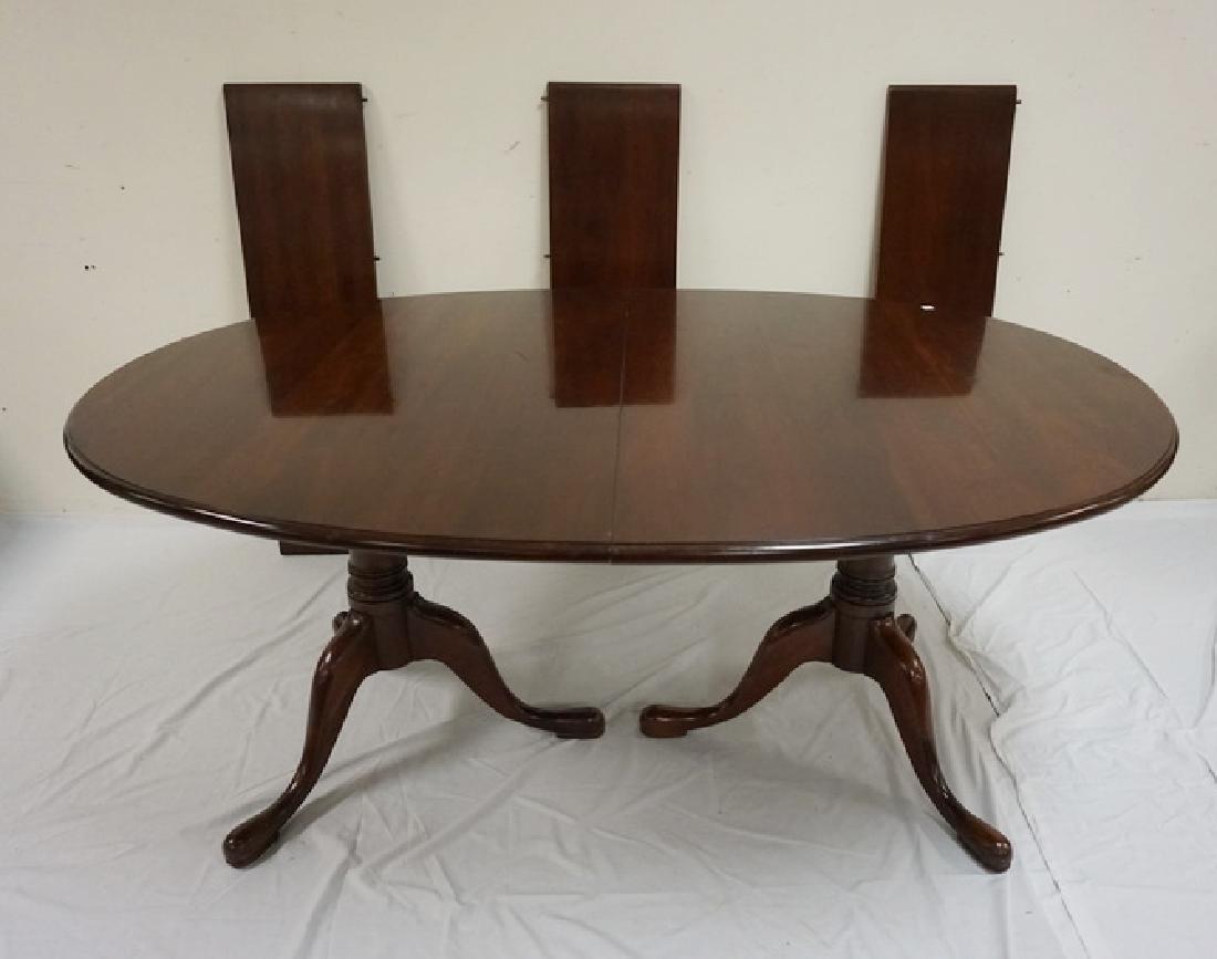 STATTON  CHERRY OVAL DINING TABLE WITH THREE 12 IN (1 of 4)