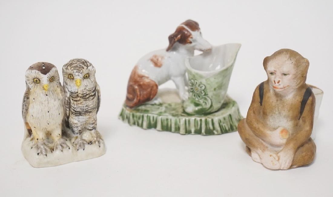 GROUP OF 3 VICTORIAN MATCH HOLDERS- OWLS, DOG AND (1 of 1)