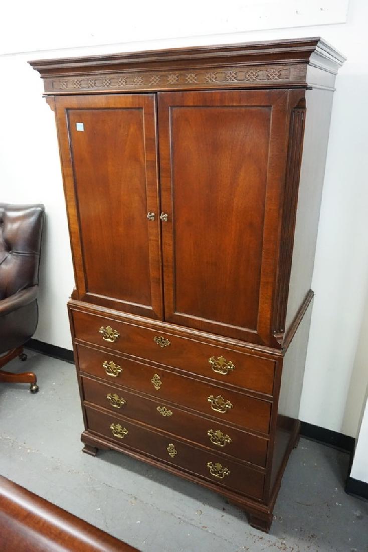 BAKER MAHOGANY ENTERTAINMENT CABINET. 72 1/4 INCHES (1 of 2)