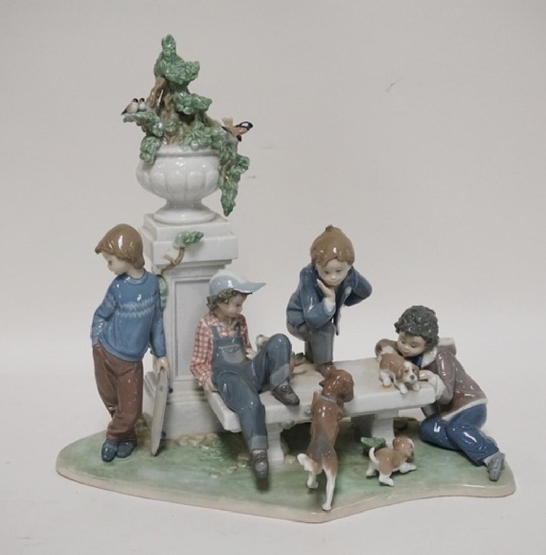 LLADRO *PUPPY DOG TAILS* PORCELAIN FIGURAL GROUP. 14 (1 of 3)