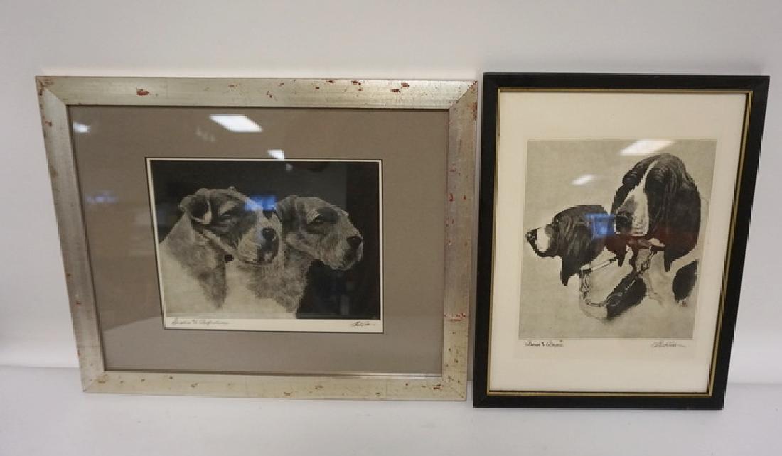 2 BERT COBB DOG PRINTS LARGEST 8 1/2 X 7 IN. FRAMED (1 of 3)
