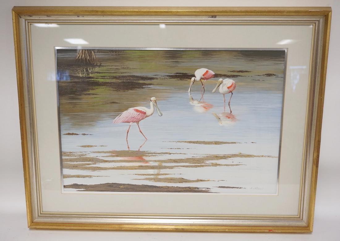 ANTHONY J. RUDISILL PAINTING TITLED *ROSEATE SPOONBILL* (1 of 4)