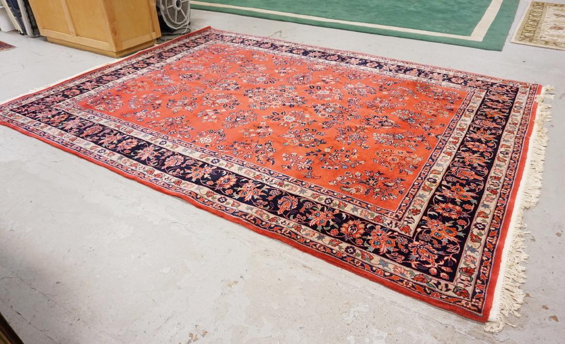 RED ORIENTAL ROOM SIZE RUG. 8 FT 11 IN X 12 FT 3 IN (1 of 3)