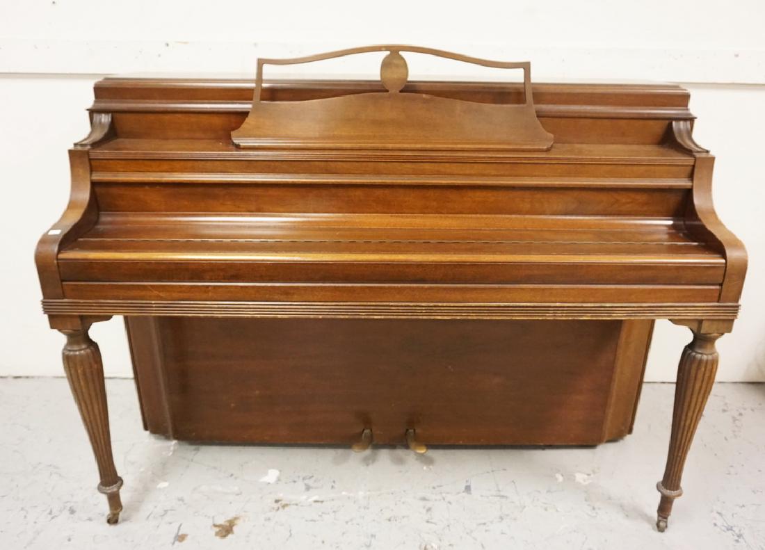 STEINWAY AND SONS PIANO.*ACCELERATED ACTION* PAT 1931 &: STEINWAY AND SONS PIANO.*ACCELERATED ACTION* PAT 1931 & 1936, *DIAPHRAGMAGTIC* SOUNDBOARD PAT 1936 AND 1937. #308356. MAHOGANY CASE AND LIFT TOP BENCH. 57 1/2 IN WIDE.