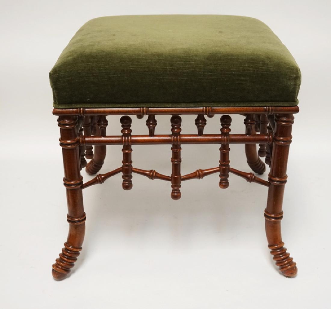 VICTORIAN STYLED BAMBOO TURNED BENCH BY HICKORY CHAIR. (1 of 2)