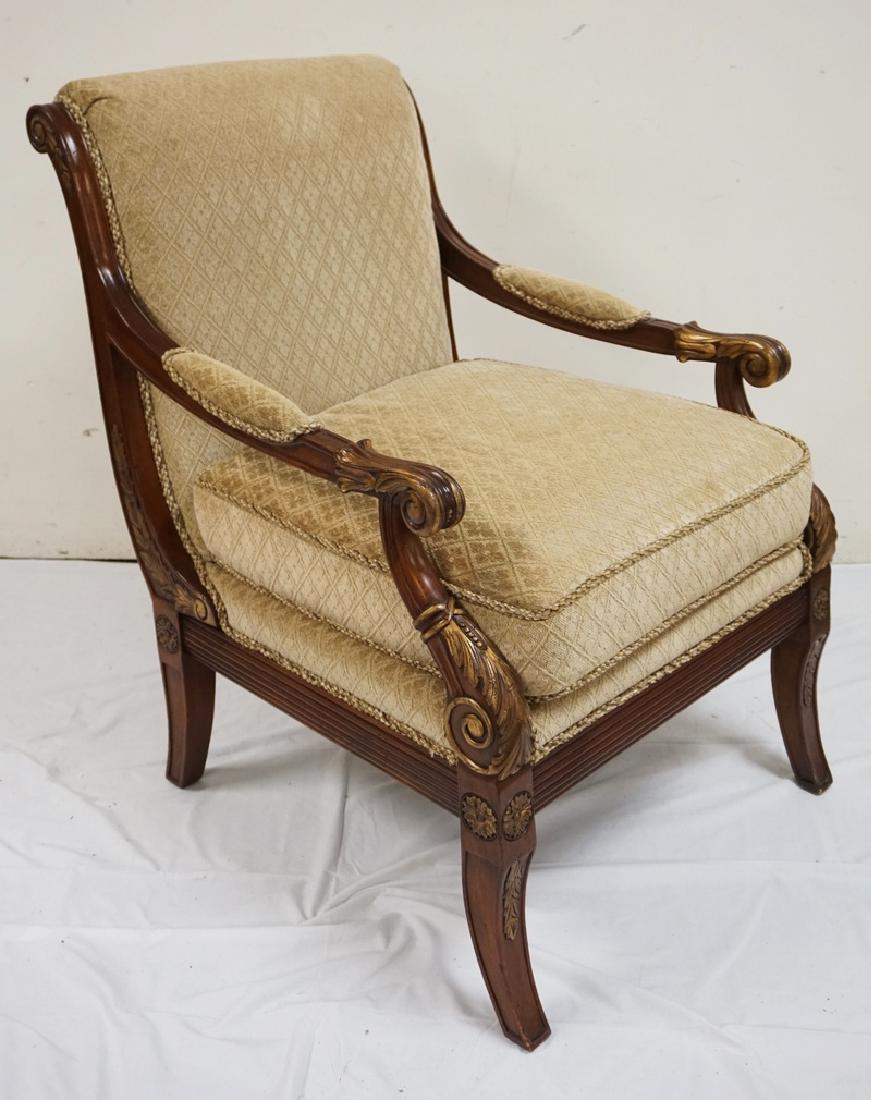 C.R. LAINE CARVED AND GOLD GILT ARMCHAIR. (1 of 2)