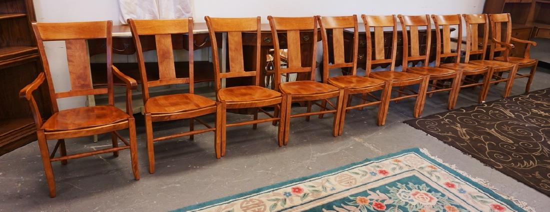 SET OF 10 NICOHLS & STONE DINING CHAIRS. (1 of 3)