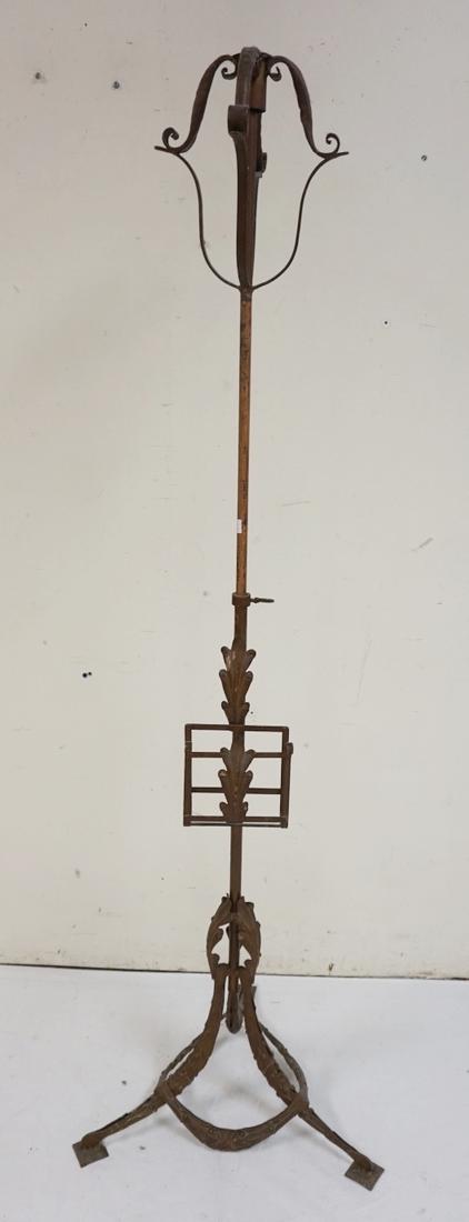 ADJUSTABLE CAST IRON VICTORIAN POLE. HEIGHT AS SHOWN, (1 of 2)