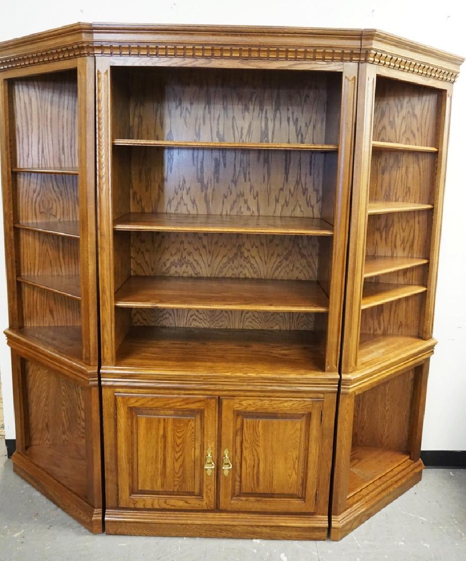 3 PC OAK SHELF UNIT. 76 IN WIDE, 78 1/2 IN H (1 of 1)