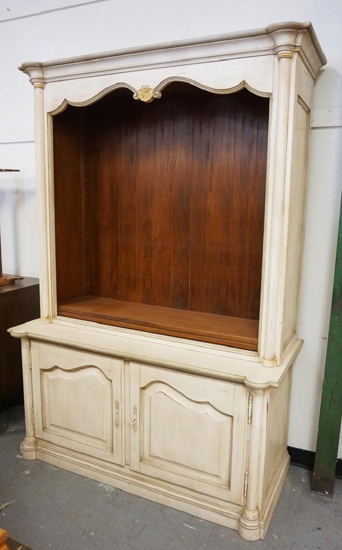 LARGE WHITE 2 PC CABINET WITH OPEN SHELF TOP AND 2 DOOR (1 of 1)