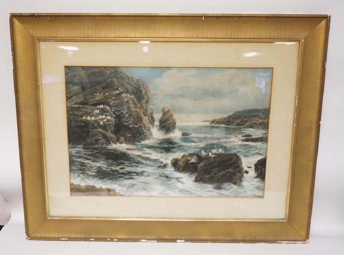 WARNE BROWNE SEASCAPE PAINTING OF OCEAN WATERS BY LARGE (1 of 2)