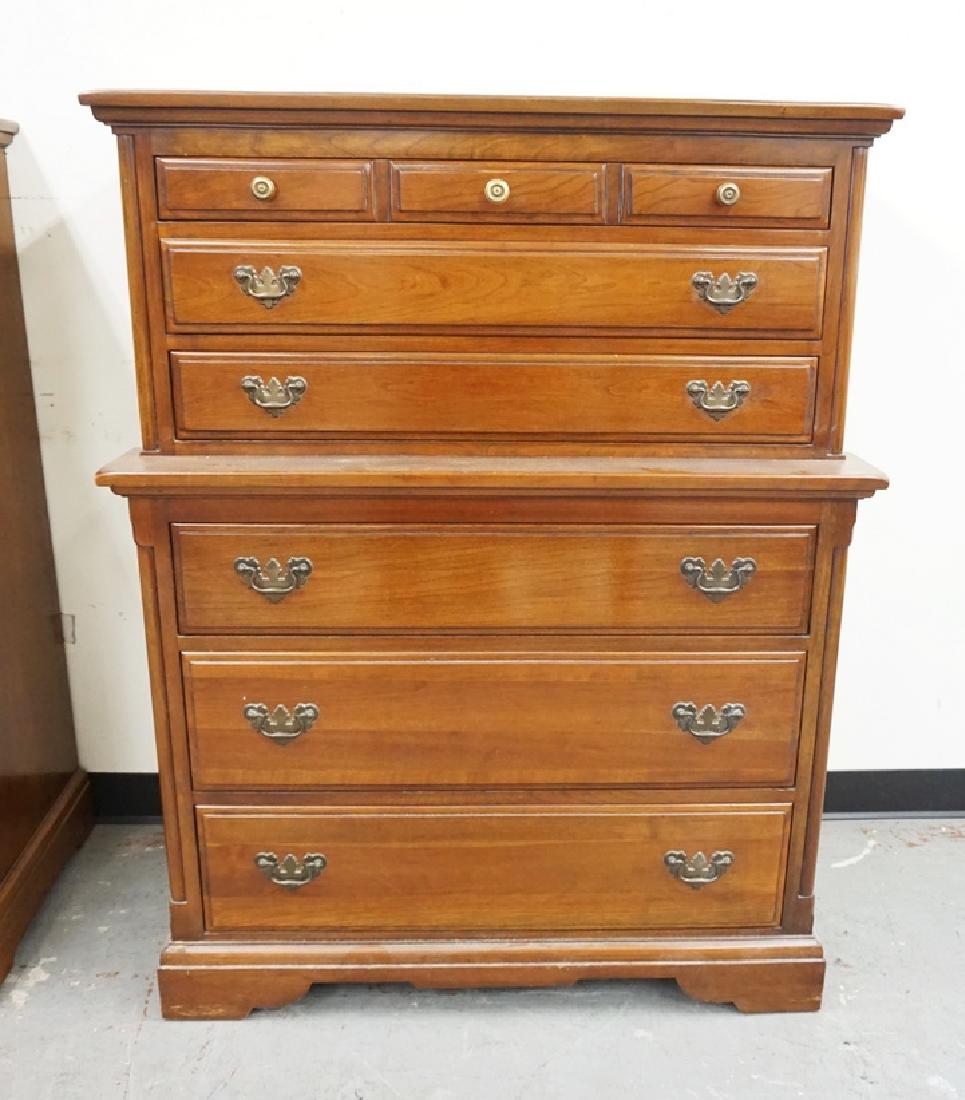 MONITOR FURN. CO. CHERRY 6 DRW STEP BACK HIGH CHEST. 37 (1 of 3)