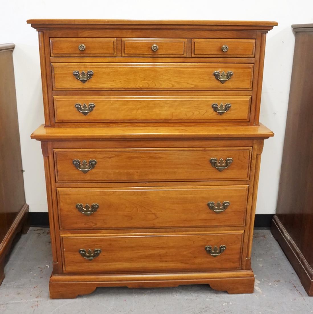 MONITOR FURN. CO. CHERRY 6 DRW STEP BACK HIGH CHEST. 37 (1 of 3)
