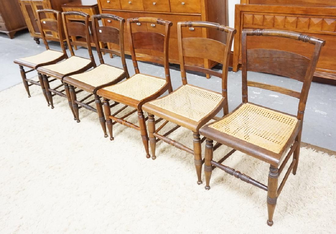 SET OF 6 ANTIQUE CANE SEAT CHAIRS. 17 IN WIDE, 34 1/2 (1 of 2)