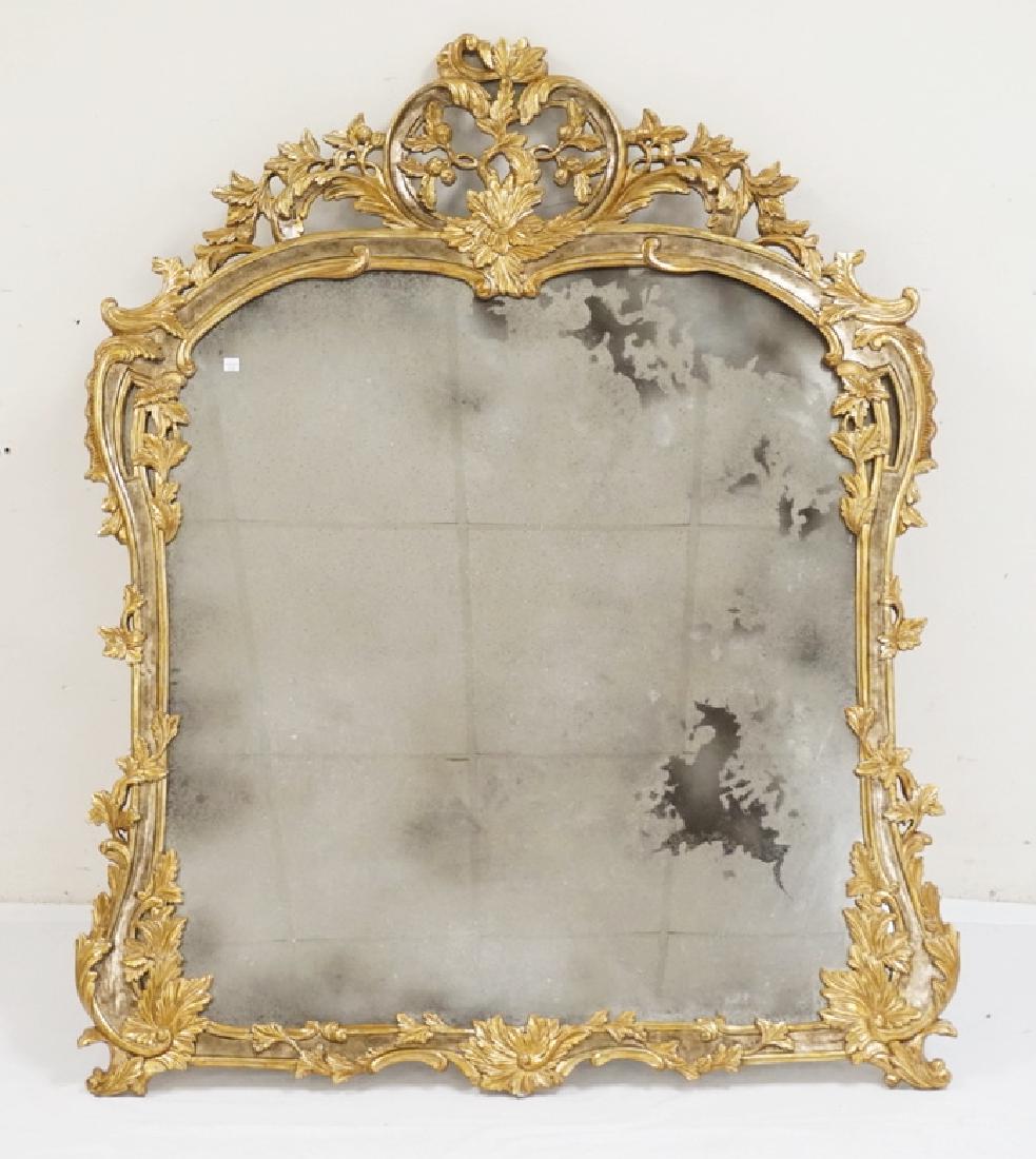 CONTEMPORARY GOLD GILT MIRROR MEASURING 45 X 56 INCHES. (1 of 2)