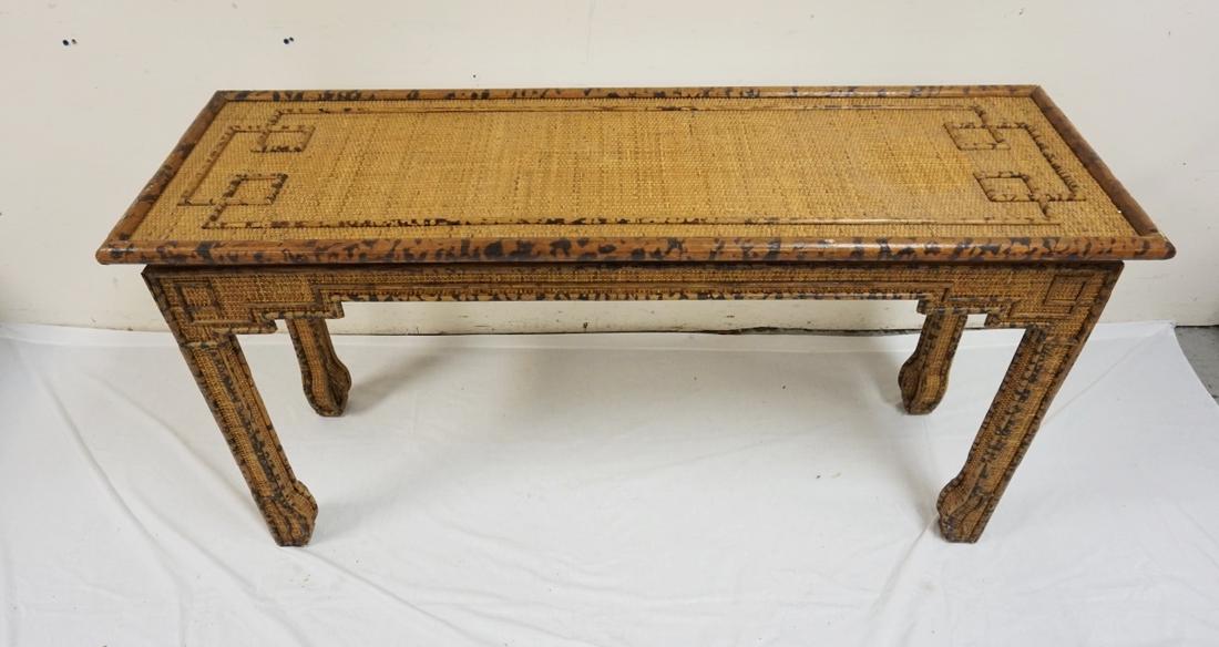 ASIAN BAMBOO TABLE MEASURING 54 INCHES WIDE AND 28 (1 of 3)
