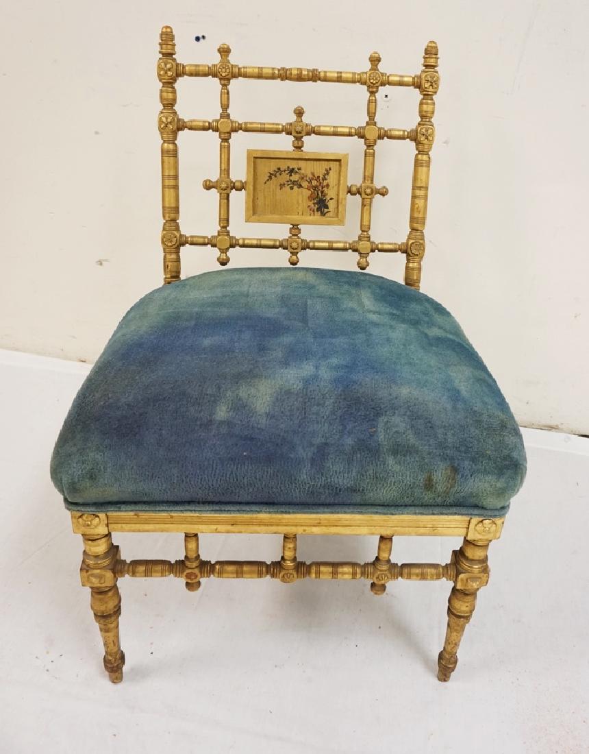 ANTIQUE GOLD GILT VANITY CHAIR WITH ASIAN STYLINGS. 29 (1 of 2)