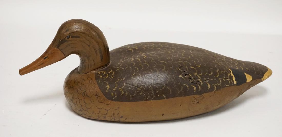CARVED AND PAINTED WOODEN DUCK DECOY. 16 3/4 INCHES (1 of 1)
