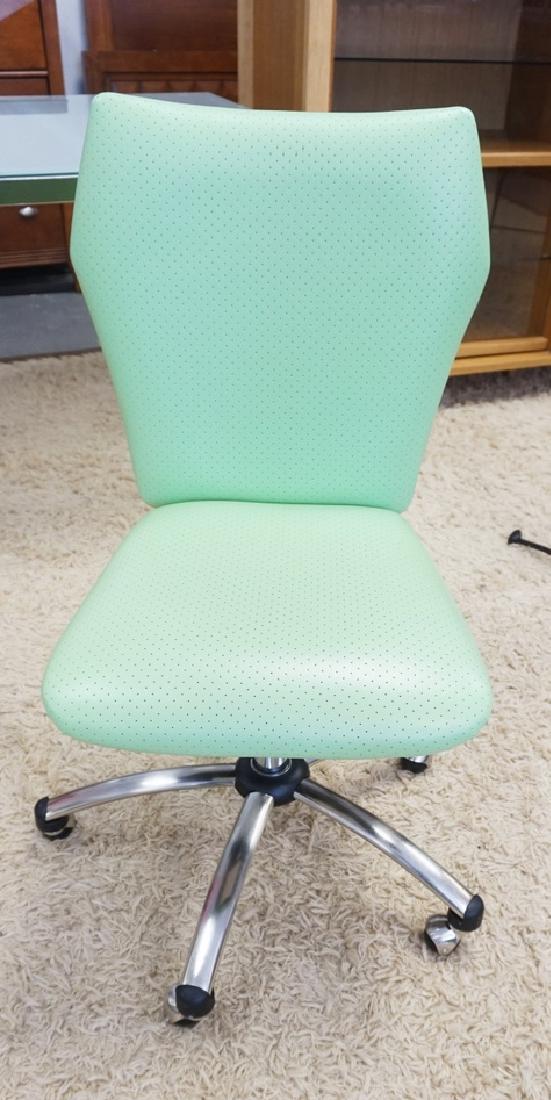 POTTERY BARN LIGHT GREEN VINYL ADJUSTABLE SWIVEL CHAIR (1 of 1)