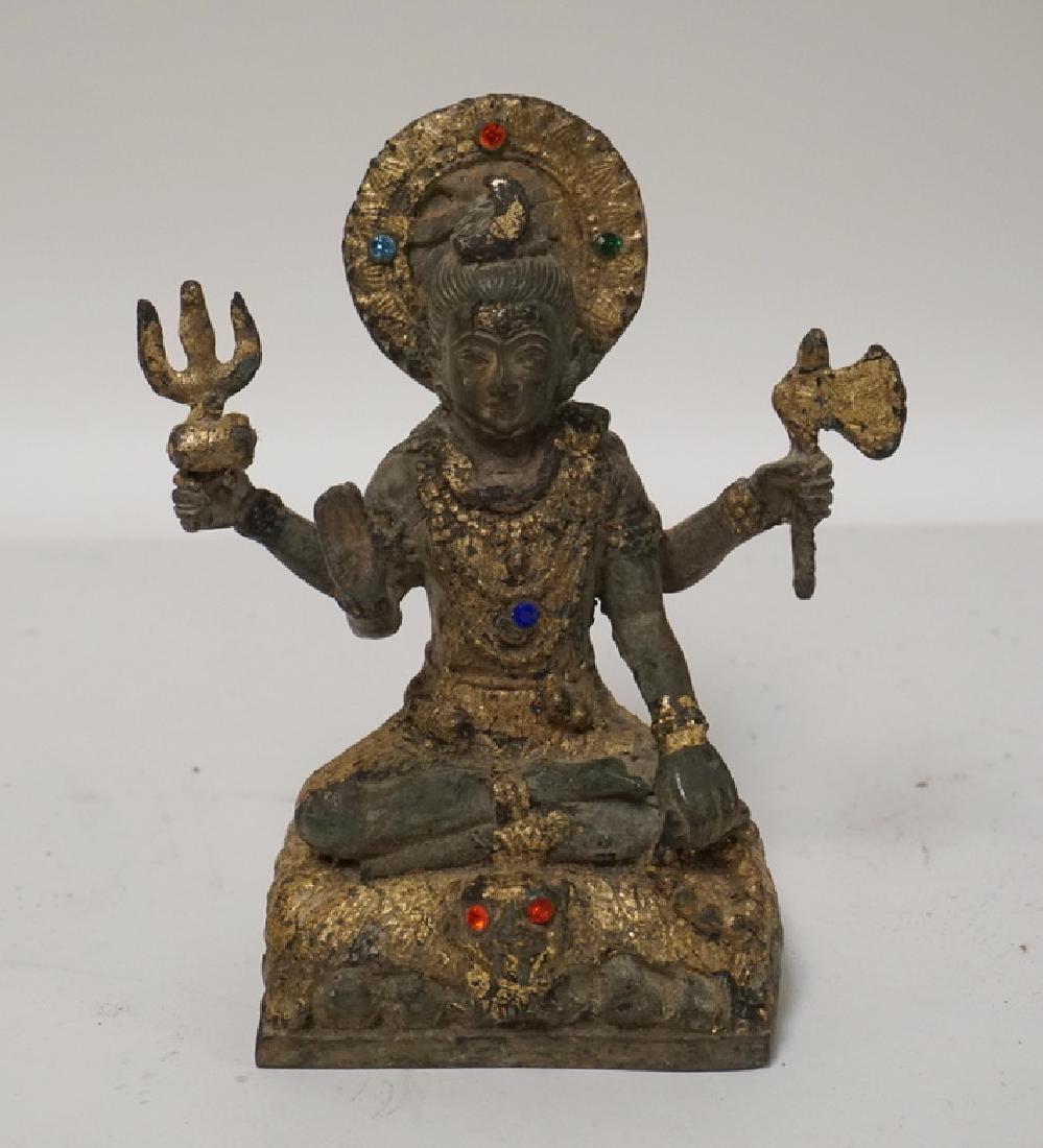 ASIAN BRONZE FIGURE OF A DEITY MEASURING 6 3/4 INCHES (1 of 2)