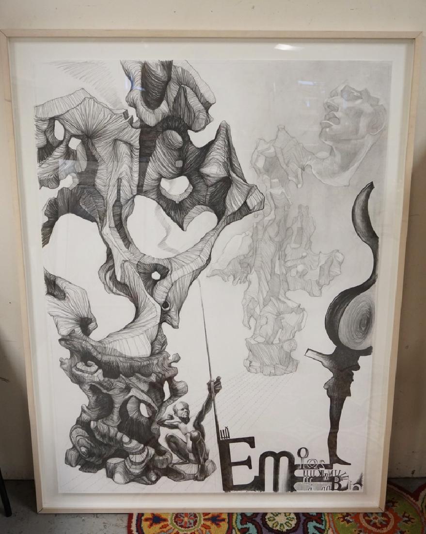 JASON WATSON LARGE PENCIL DRAWING. 42 1/4 X 58 INCHES.: JASON WATSON LARGE PENCIL DRAWING. 42 1/4 X 58 INCHES.