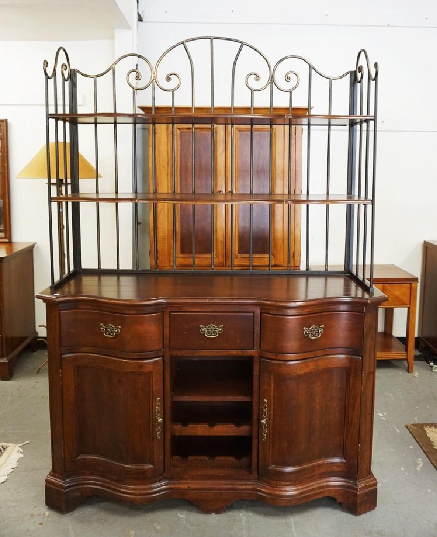 SIDEBOARD WITH IRON FRAME OPEN SHELF TOP. 58 1/2 IN (1 of 2)