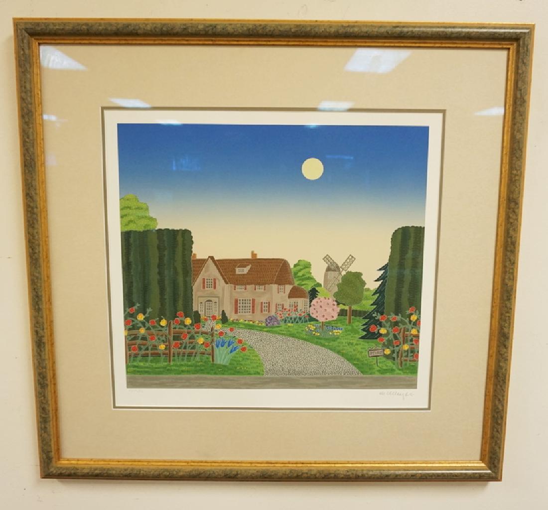 PENCIL SIGNED LIN ED PRINT OF A COTTAGE AND GARDEN. #46 (1 of 2)