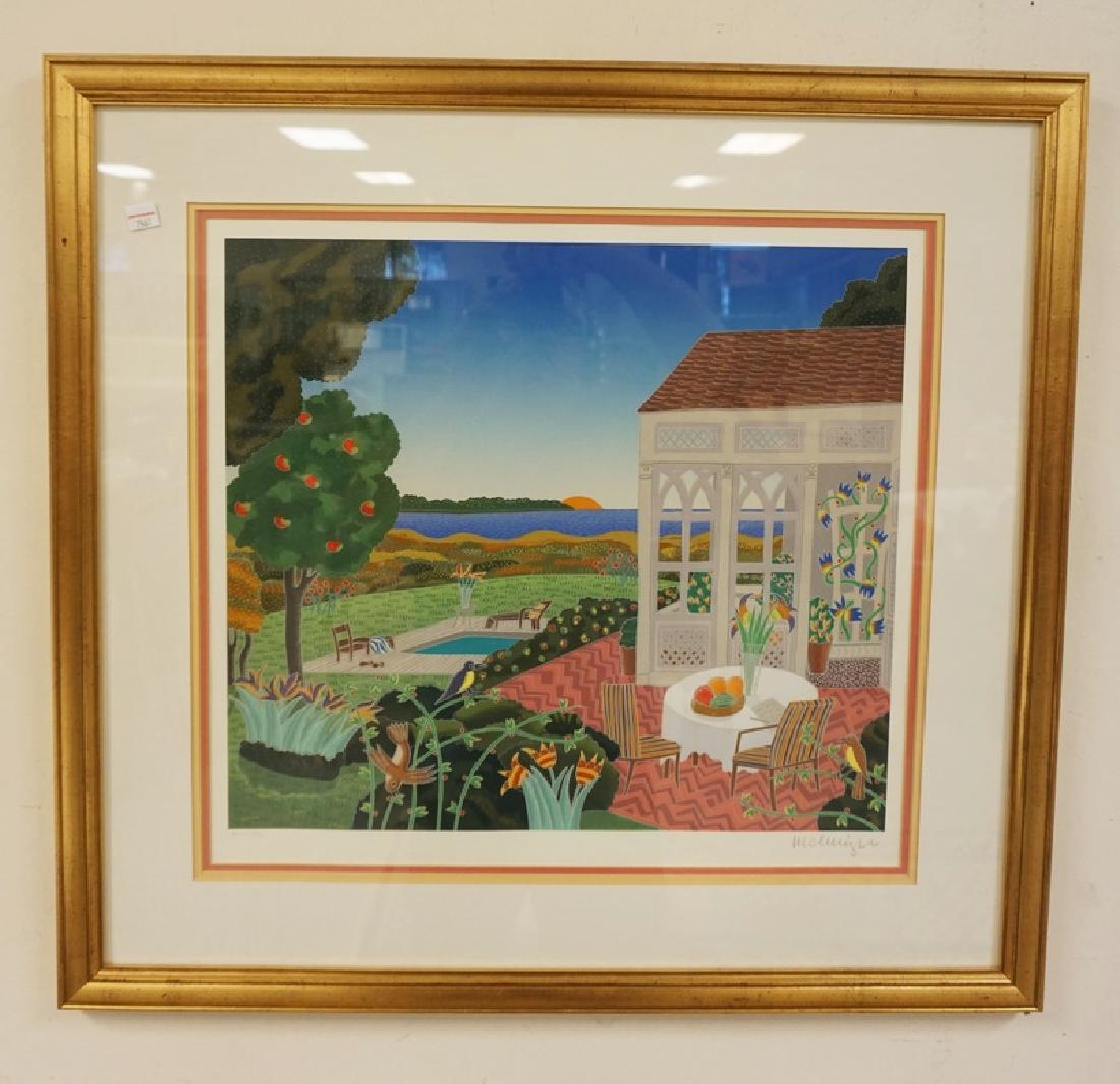 THOMAS MCKNIGHT PENCIL SIGNED PRINT OF A TROPICAL (1 of 2)