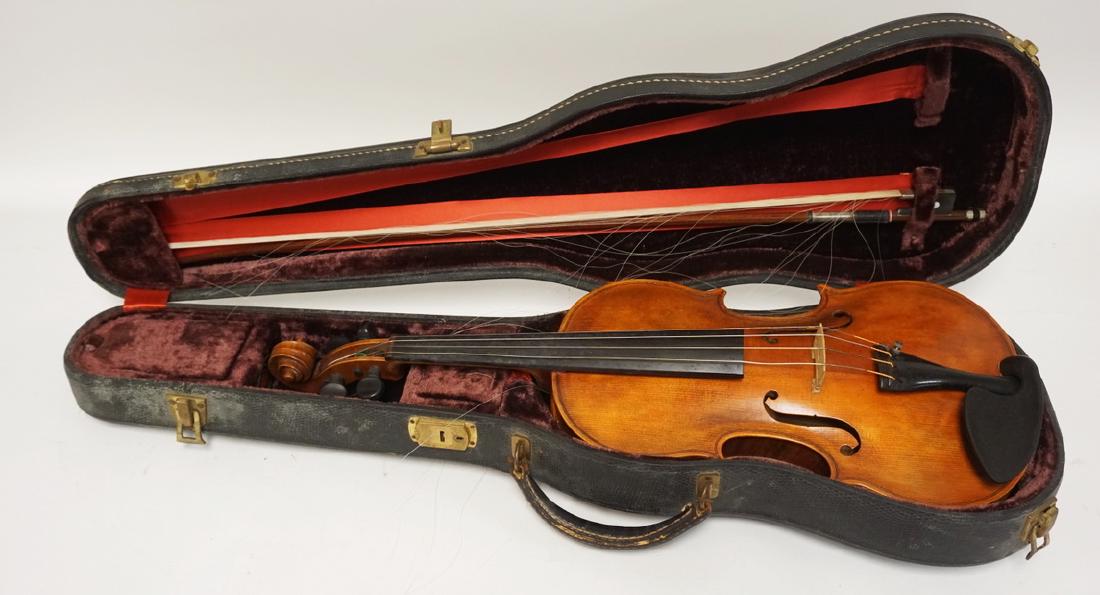 VIOLIN WITH CASE AND BOW.: VIOLIN WITH CASE AND BOW.