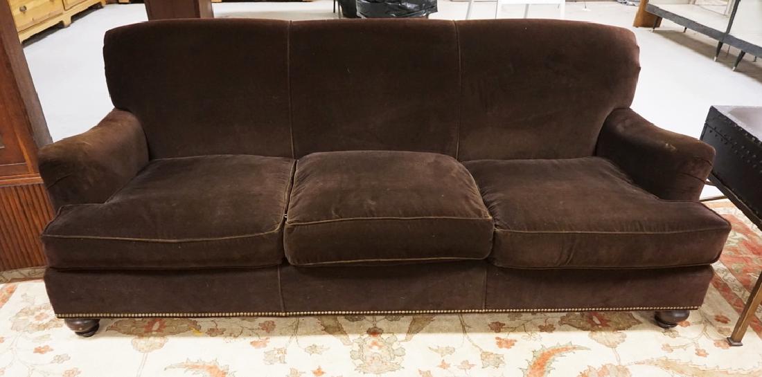 MITCHELL GOLD & BOB WILLIAMS SOFA IN BROWN. (1 of 2)