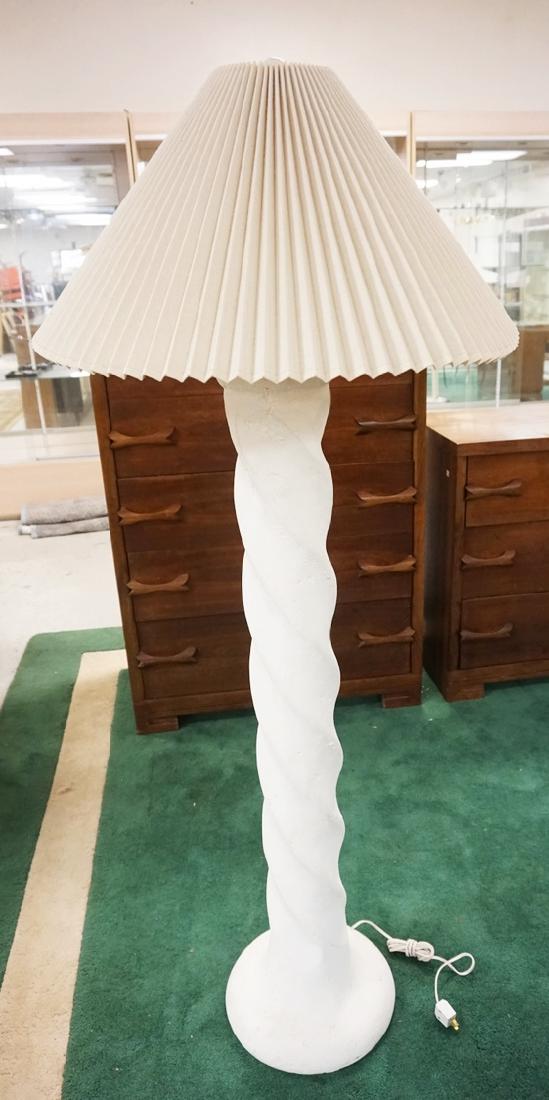 CERAMIC FLOOR LAMP WITH A SPIRAL FORM POST. (1 of 1)