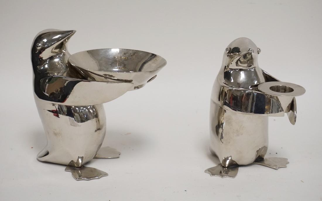 RESTORATION HARDWARE CHROMED CANDLE HOLDER AND ASHTRAY. (1 of 1)