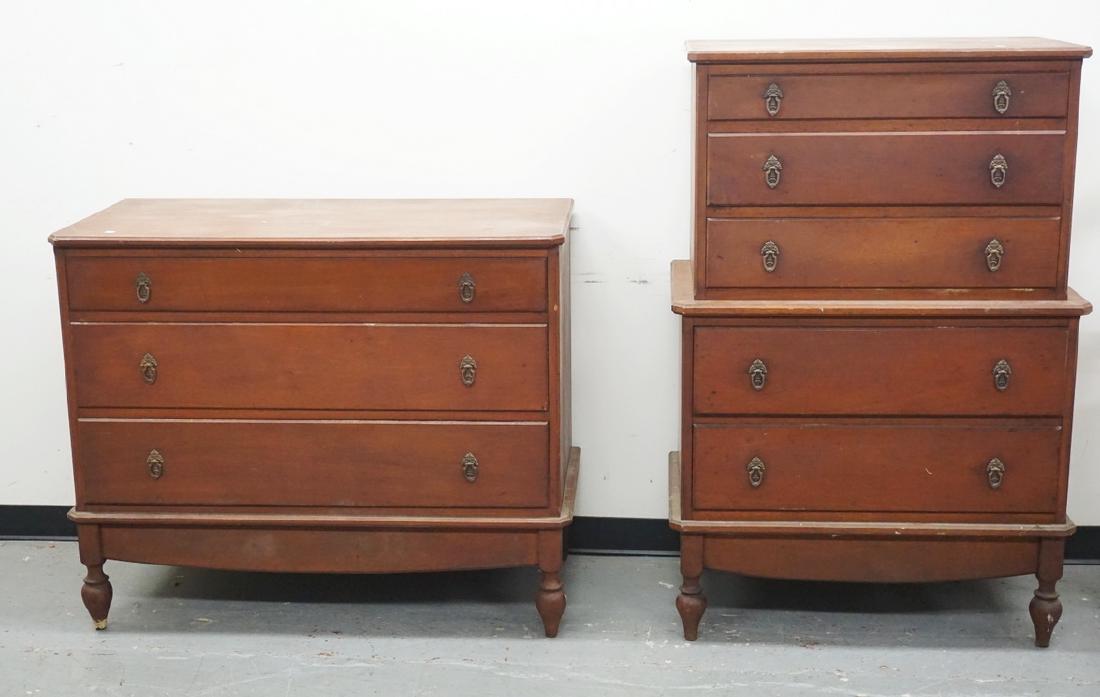 PAIR OF BENCH MADE CHESTS. DOVETAILED CONSTRUCTION. (1 of 2)