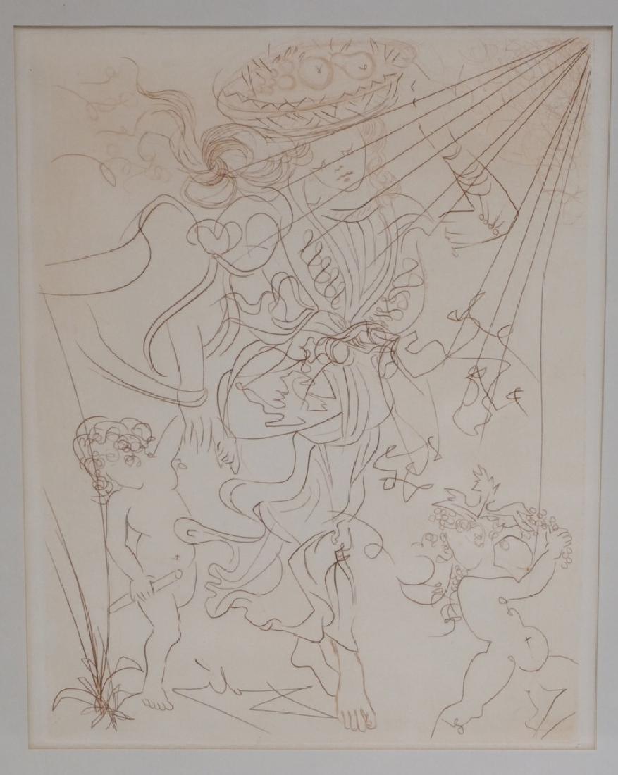 SALVADOR DALI ETCHING. 8 X 10 3/8 INCH IMPRESSION. (1 of 3)