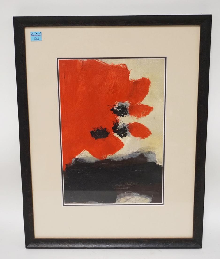 PENCIL SIGNED ABSTRACT ARTWORK. ILLEGIBLE. 7 3/4 X 11 (1 of 3)